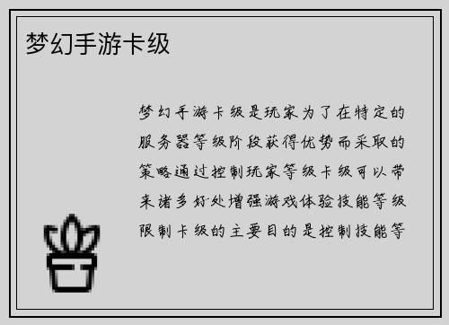 梦幻手游卡级