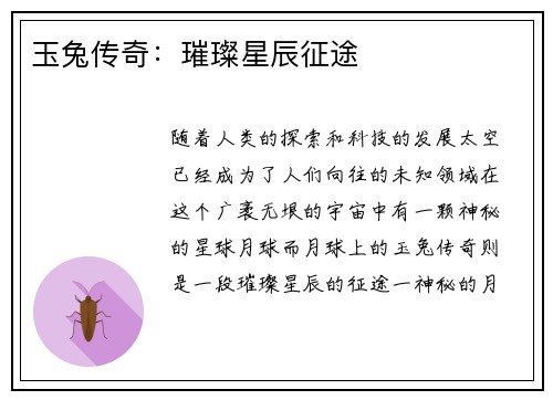 玉兔传奇：璀璨星辰征途