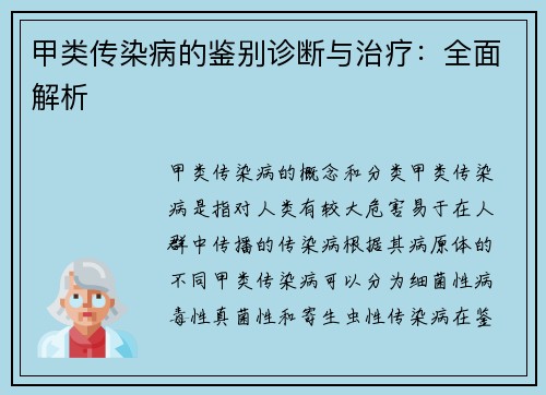 甲类传染病的鉴别诊断与治疗：全面解析
